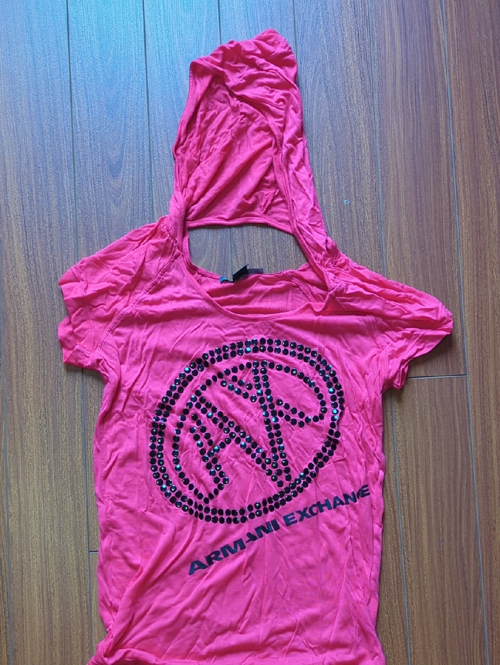Unique Y2k Hooded Armani Exchange Size S T Shirt
